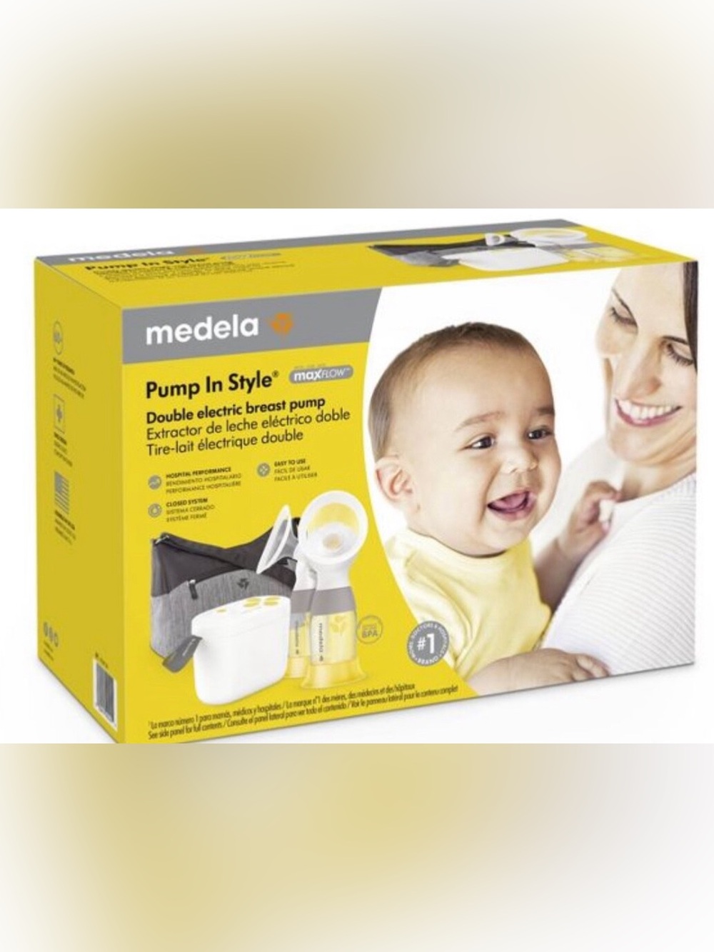 Medela MaxFlow Double Electric Breast Pump - Yellow and White used twice